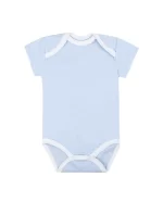 Light Blue Baby Onesie with White Trim