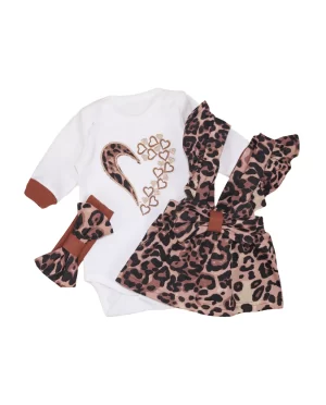 Adorable Leopard Print Baby Girl Outfit - 68 (6 months)