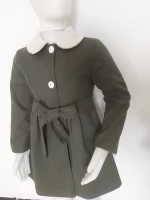 Girls’ Winter Coat – Polyester Wool Blend with Taffeta Lining