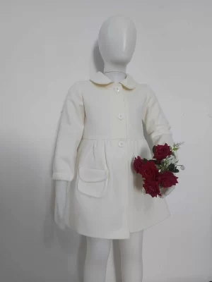 Luxury Wool-Cashmere Blend Girl’s Coat – Taffeta Lined