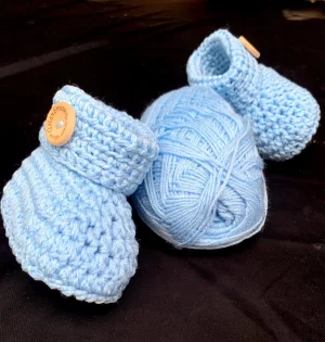 Handmade Baby Blue Crochet Booties