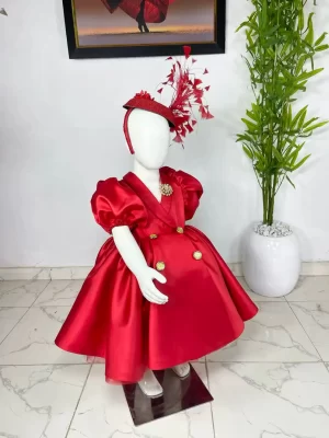 Luxury Red Mikado Ball Gown for Girls