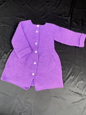 Handmade Crochet Baby Hoodie Cardigan – Pink