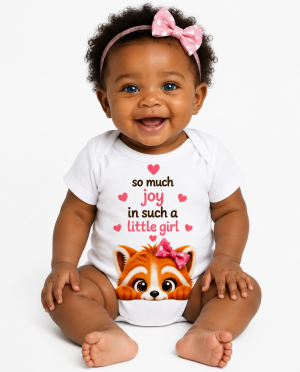 Castino® So Much Joy Baby Girl Bodysuit – 100% Cotton | Red Panda Design