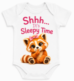 Castino® Shhh… It’s Sleepy Time Baby Girl Bodysuit – 100% Cotton | Red Panda Design
