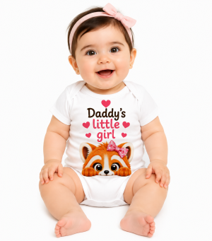 Castino® Daddy’s Little Girl Baby Bodysuit – 100% Cotton | Red Panda Design