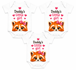 Castino® Daddy’s Little Girl Baby Bodysuit Set of 3 – 100% Cotton | Red Panda Collection