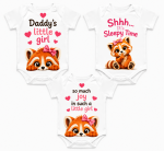 Castino® Baby Girl Bodysuit Set of 3 – Daddy’s Little Girl, Sleepy Time & Little Girl Red Panda Collection | 100% Cotton