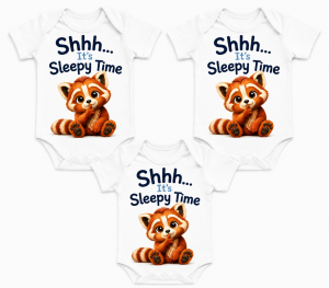 Castino® Shhh… It’s Sleepy Time Baby Bodysuits – 3 Pack | Red Panda Design