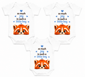 Castino® So Much Joy Little Boy Baby Bodysuits – 3 Pack | Red Panda Collection