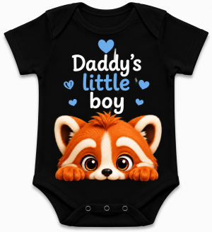 Castino® Daddy’s Little Boy Black Baby Bodysuit – Tino Red Panda Design