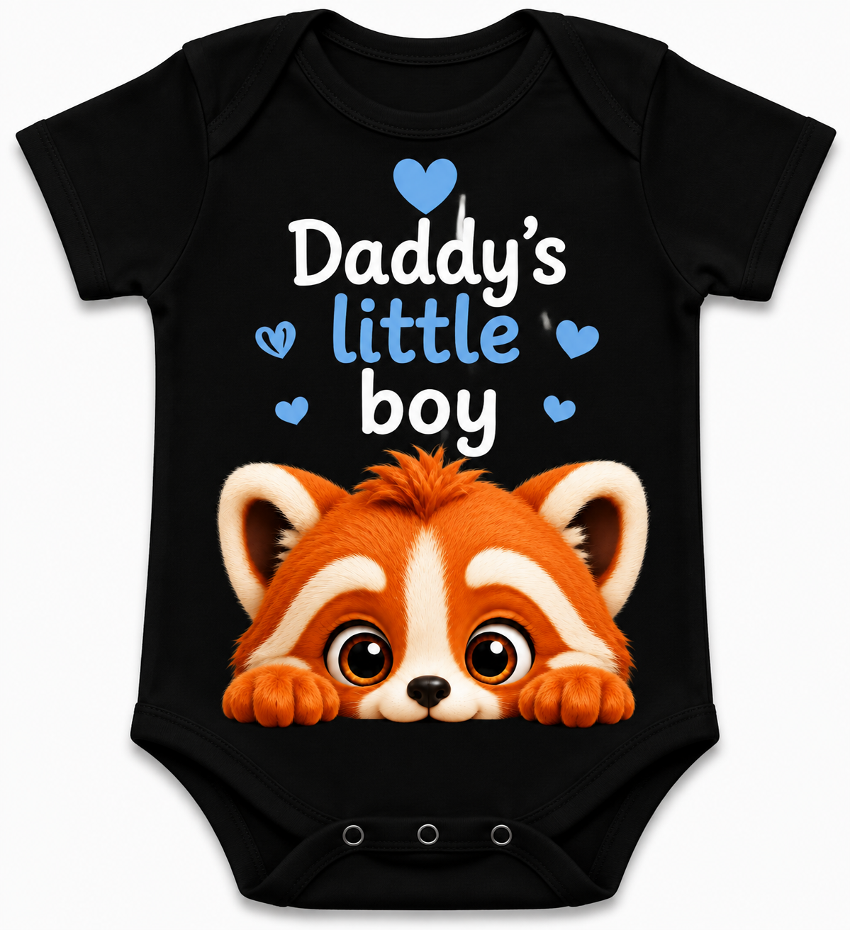 Castino® Daddy’s Little Boy Black Baby Bodysuit – Tino Red Panda Design