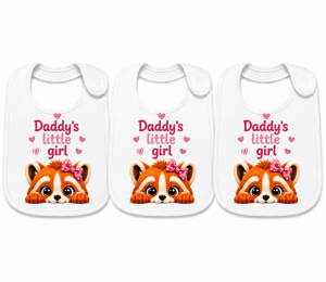 Castino® Daddy’s Little Girl Baby Bibs – 3 Pack | Tina Red Panda Design