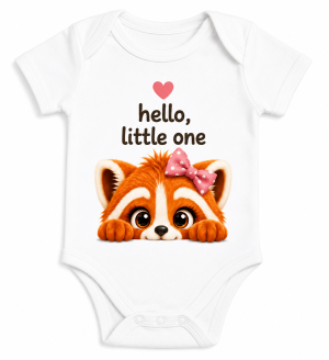 Castino® Hello Little One Baby Girl Bodysuit – Tina Red Panda Design