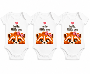 Castino® Hello Little One Baby Girl Bodysuit 3-Pack – Tina Red Panda Collection