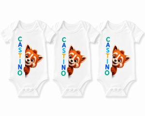 Castino® Peekaboo Tino Baby Boy Bodysuit 3-Pack – Red Panda Collection