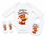 Castino® My Mum Is My Superstar 100% Cotton Short Sleeve Baby Bodysuit
