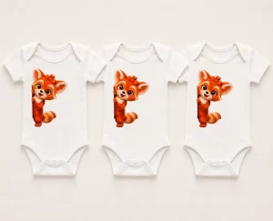 Castino® Peekaboo Tina Baby Bodysuit Set – 3 Pack 100% Cotton Short Sleeve