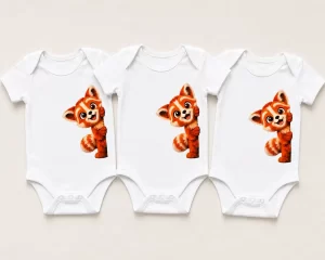 Castino® Peekaboo Tino Baby Bodysuit Set 3 Pack 100% Cotton Short Sleeve