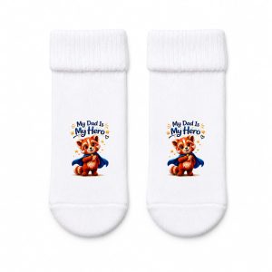 Castino® My Dad Is My Hero Baby Socks – Tino Superhero Design | Single Pair