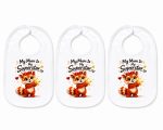 Castino® My Mum Is My Superstar Baby Bib Set – 3 Pack | Tina Red Panda Design