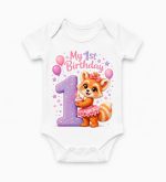 Castino® My 1st Birthday Red Panda Cotton Baby Bodysuit | Cute Birthday Design